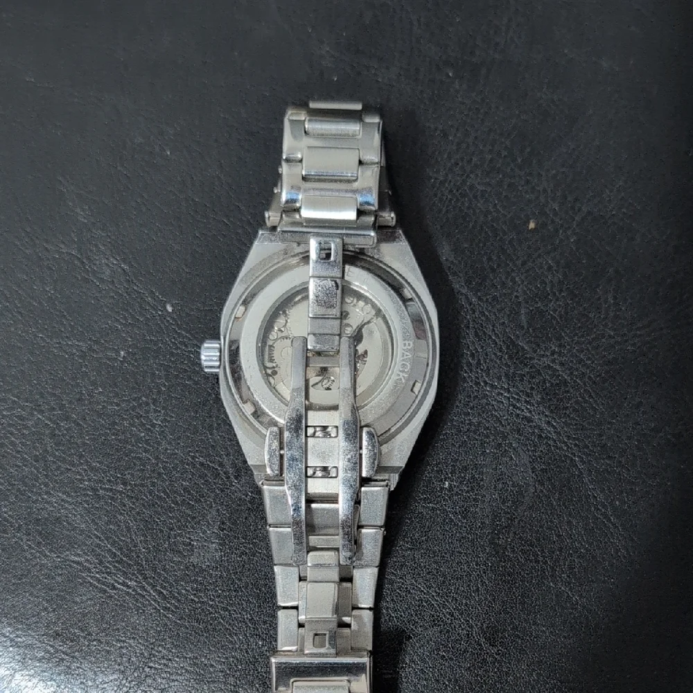 Silver Skeleton Dial Stainless Steel Watch